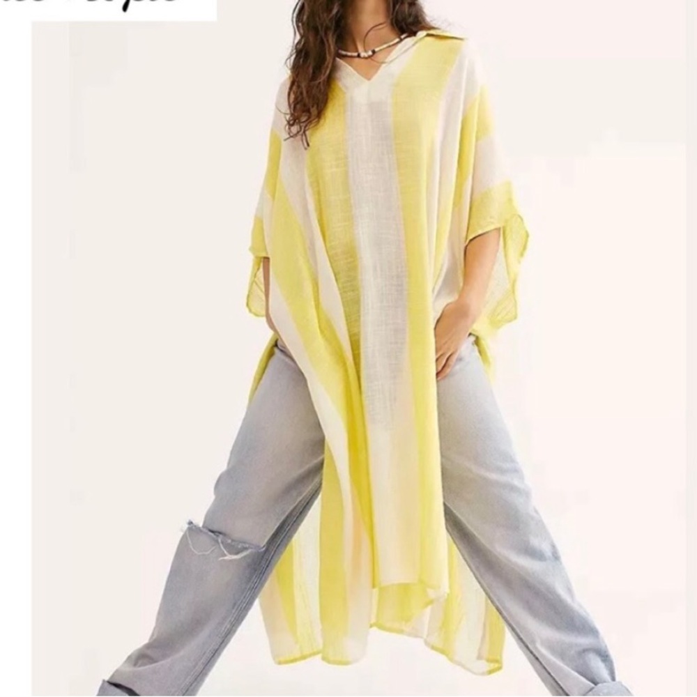 Free People One Size Shore Thing Kaftan poncho
